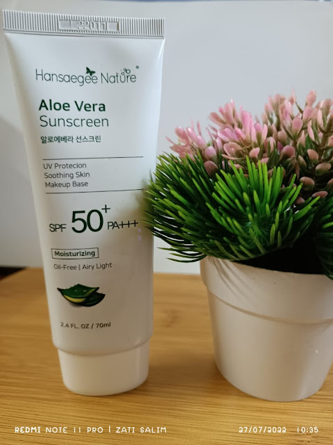 Aloe Vera Sunscreen Dari Hansaegee Nature Sesuai Untuk Kulit