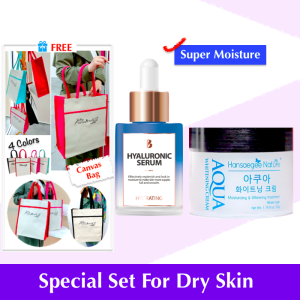 Krim Pelembap Muka Aqua Whitening Cream Hyaluronic Serum Best Skincare Malam for Oily Dry Skin