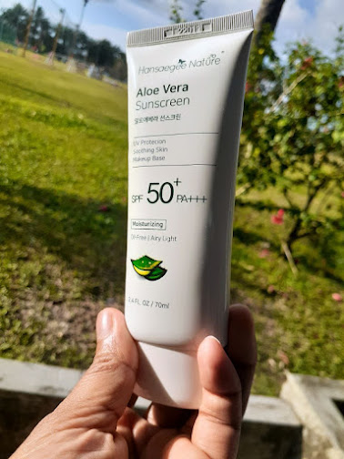 Krim Muka Untuk Kulit Berminyak Hansaegee Nature Aloe Vera Sunscreen Spf50 Kulit Kekal 2451